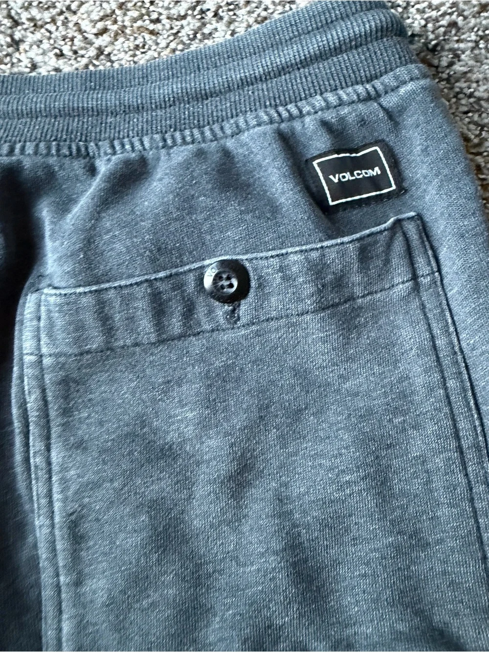 Volcom Stone Men's L Charcoal Gray Fleece Sweat Shorts Surf Skate Drawstring